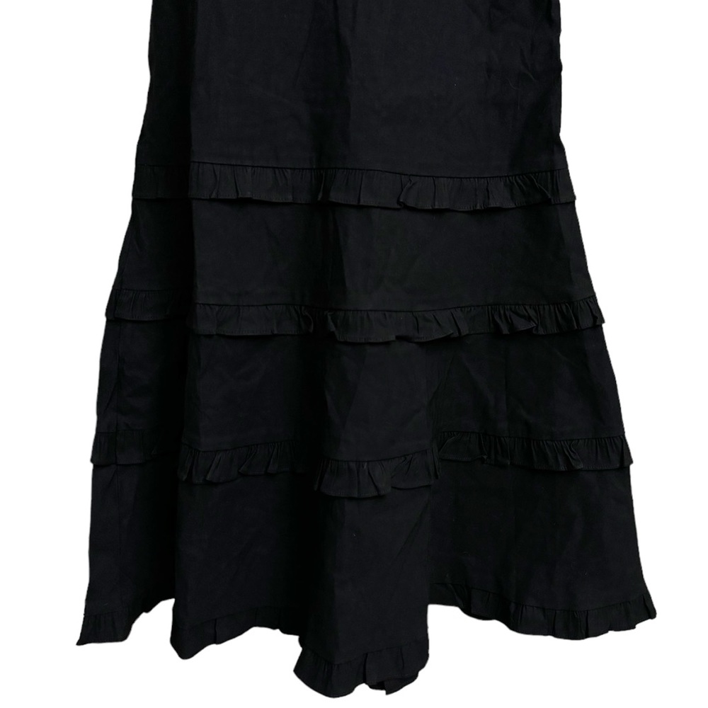 NWT Anthropologie Petite The Blythe Square Neck Tiered Midi Dress Black - Picture 4 of 8